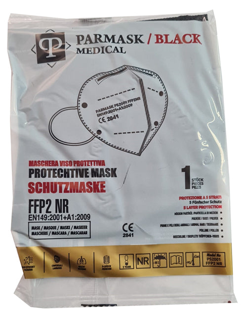 MASCHERINA FFP2 NERA PARMASK 10 PEZZI