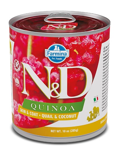 Farmina Natural & Delicious Quinoa Skin & Coat Con Quaglia E Cocco Per Cani Adulti 285g
