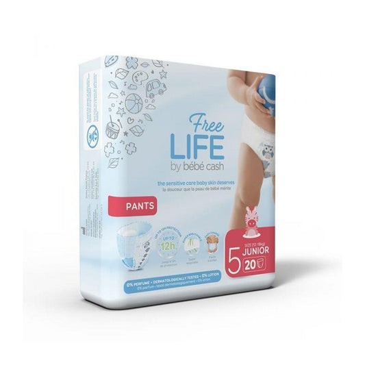 FREELIFE BEBECASH PANTS JUNIOR TAGLIA 5 (12-18KG) 20 PEZZI