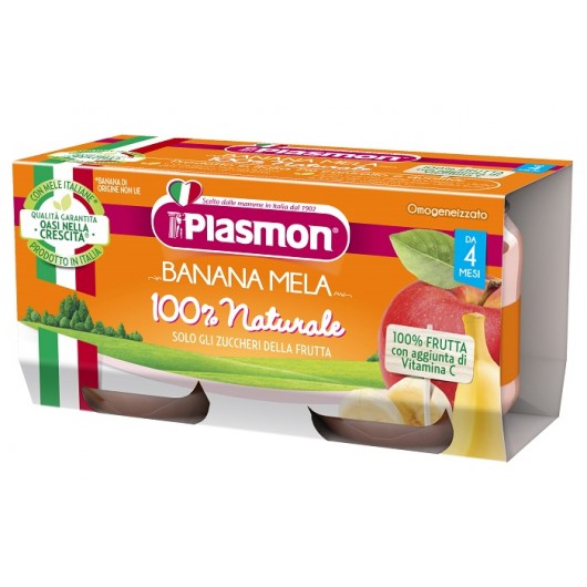 PLASMON OMOGENEIZZATO BANANA E MELA 2X80 GRAMMI