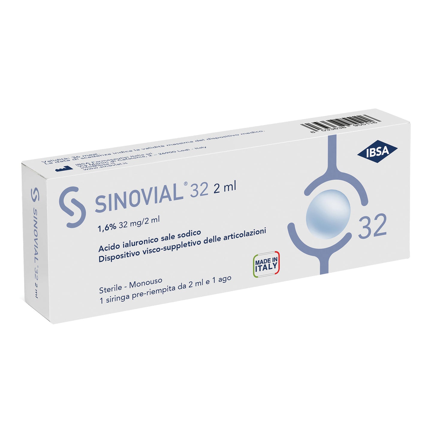 SINOVIAL 32 SIRINGA ACIDO IALURONICO 1,6% 32 MG/2 ML 1 FIALA