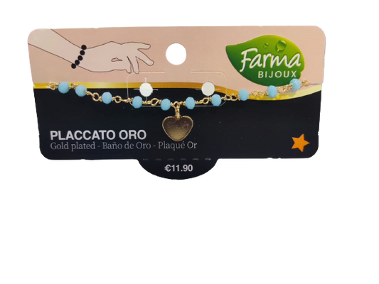FARMA BIJOUX BRACCIALE ORO PIETRE TURCHESI