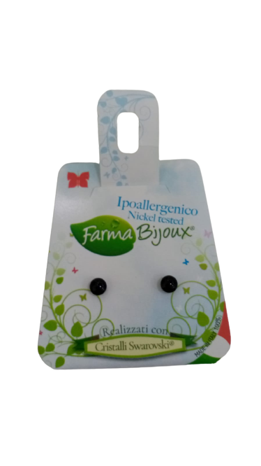 ORECCHINO PERLA PIATTA 4MM JET