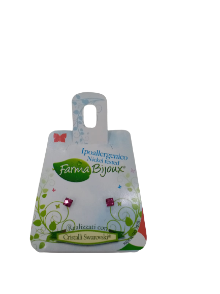 ORECCHINO CARRE' 3MM FUCHSIA