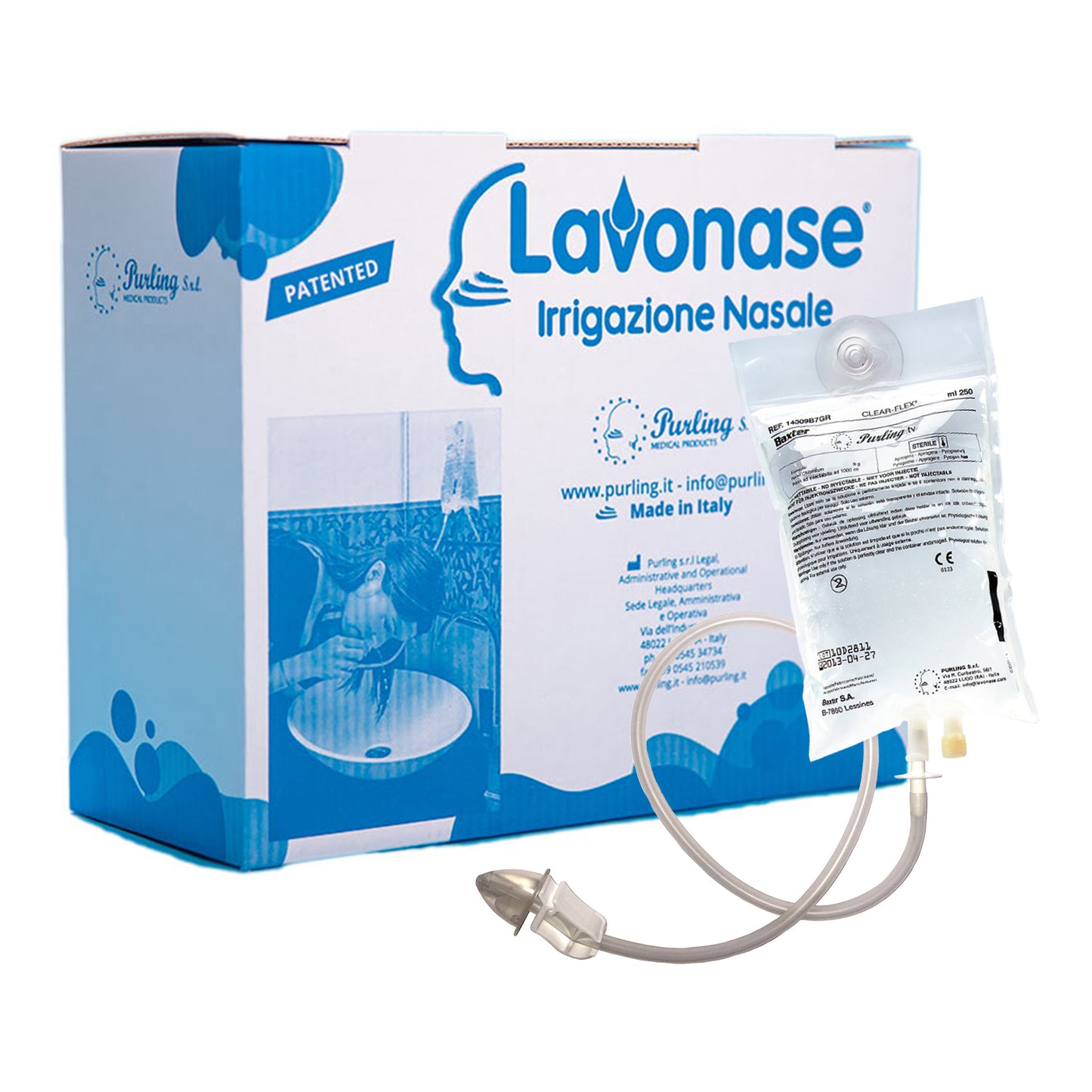 LAVONASE 5 SACCHE 500ML + 5 DISPOSITIVI PER IRRIGAZIONE NASALE - DISPOSITIVO MEDICO CE