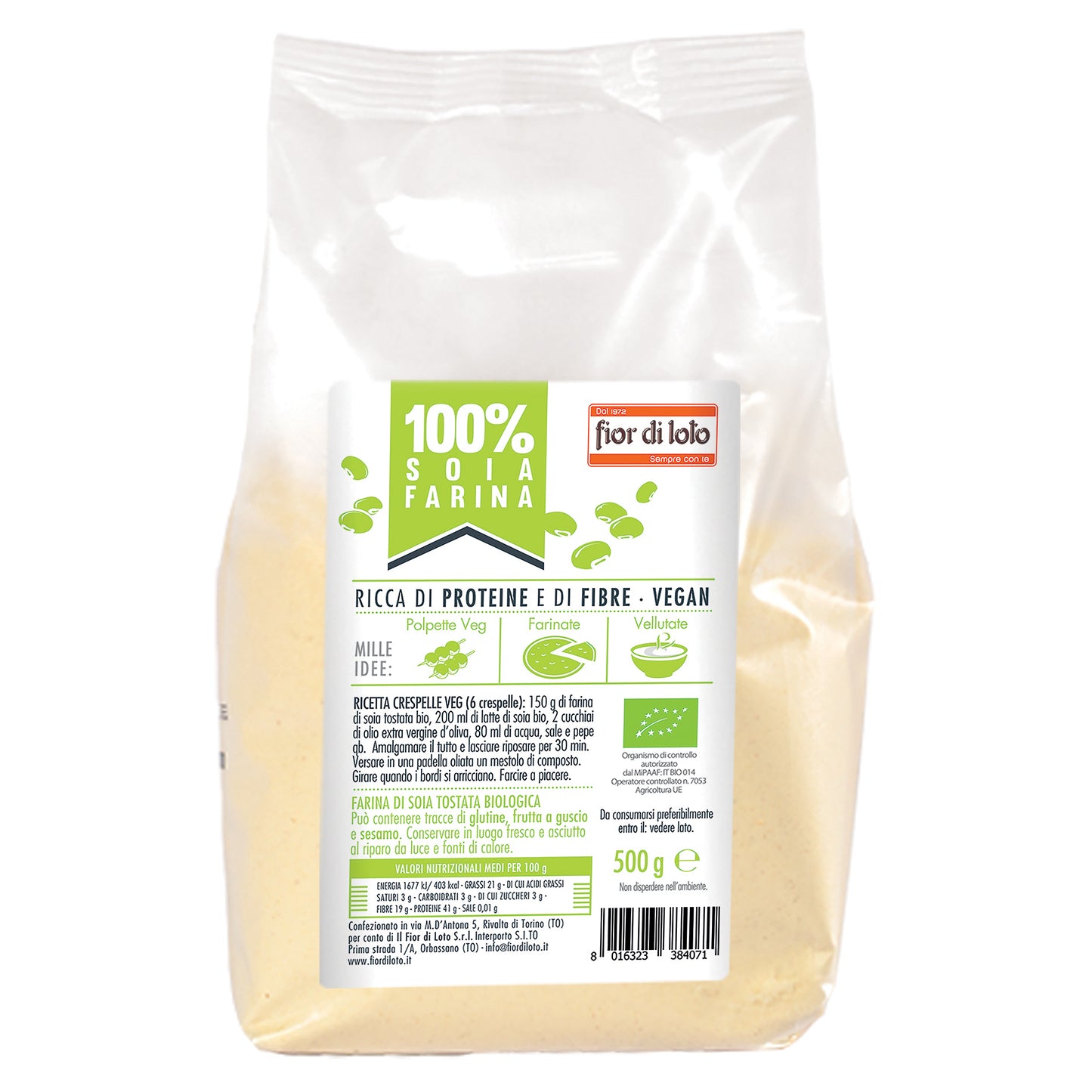 FARINA INTEGR SOJA 500G FDL