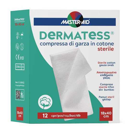 Master-Aid Garza Compressa Dermatess Cotone 18x40cm 12 Pezzi