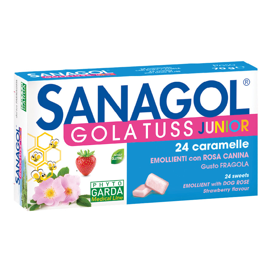 SANAGOL GOLA TUSS JUNIOR 24 CARAMELLE GUSTO FRAGOLA
