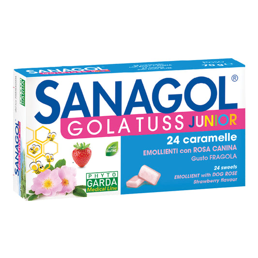 SANAGOL GOLA TUSS JUNIOR 24 CARAMELLE GUSTO FRAGOLA