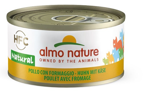Almo Nature HFC Natural Pollo e Formaggio Cibo Umido Per Gatti Adulti Lattina 70g