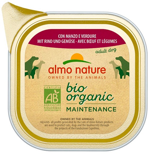 Almo Nature Daily Menu Bio Cibo Umido Manzo E Verdure Cani Adulti Vaschetta 100g