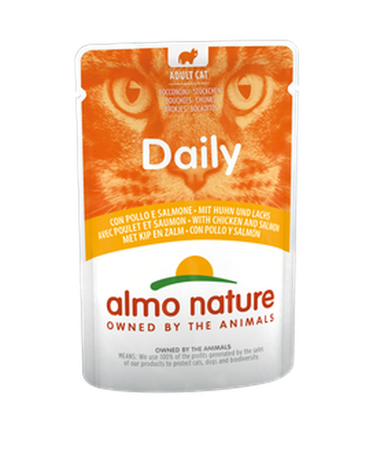 Almo Nature Daily Cibo Umido Pollo E Salmone Gatti Adulti Bustina 70g