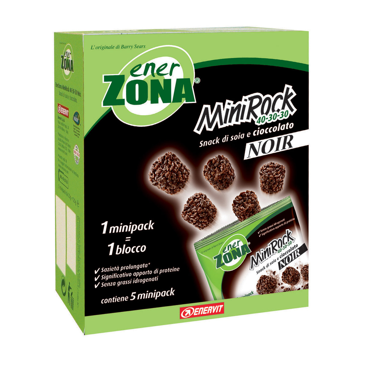 ENERZONA MINIROCK NOIR ASTUCCIO 5 MINIPACK SOIA E CIOCCOLATO FONDENTE