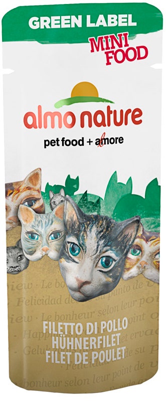 Almo Nature Green Label Mini Food Cibo Umido Filetto Di Pollo Per Gatti Adulti Bustina 3g