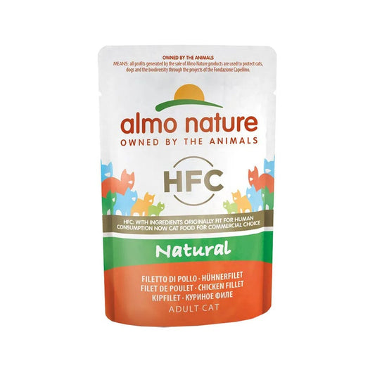 Almo Nature HFC Natural Cibo Umido Filetto Di Pollo Per Gatti Adulti Bustina 55g