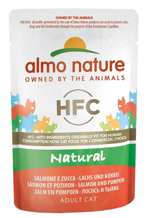 Almo Nature HFC Natural Cibo Umido Salmone E Zucca Per Gatti Adulti 55g