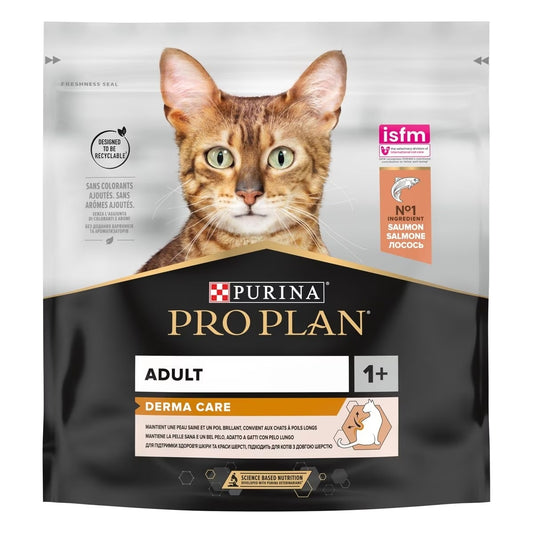 Purina Pro Plan Adult 1+ Derma Care Cibo Secco Con Salmone Gatti Adulti Bustina 400 g