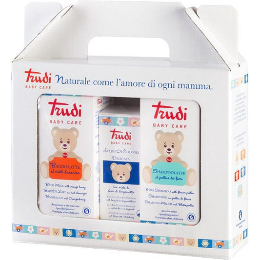 Trudi Baby Care Valigetta Regalo Bagno Latte 250ml + Shampoo Latte 250ml + Acqua Di Colonia 100ml
