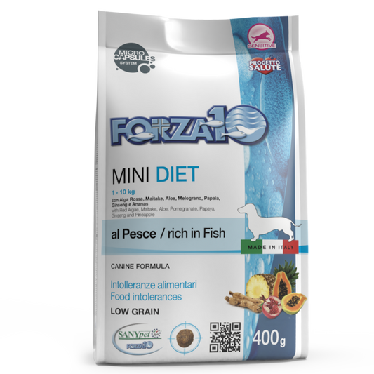 Forza10 Mini Diet Crocchette Al Pesce Cani Adulti Taglia Piccola Sacco 400g