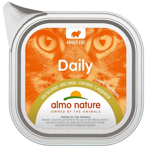 Almo Nature Daily Menù Cibo Umido Con Tacchino Per Gatti Adulti Vaschetta 100g