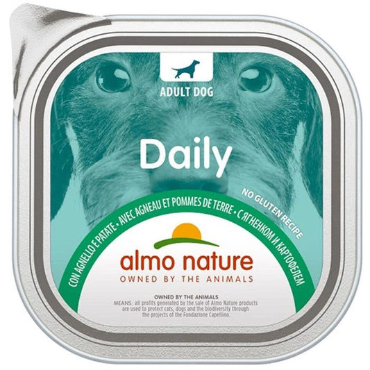 Almo Nature Daily Agnello e Patate Alimento Umido Per Cani Adulti Vaschetta 300g