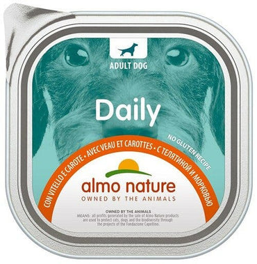 Almo Nature Daily Menu Cibo Umido Vitello E Carote Cani Adulti Vaschetta 300g