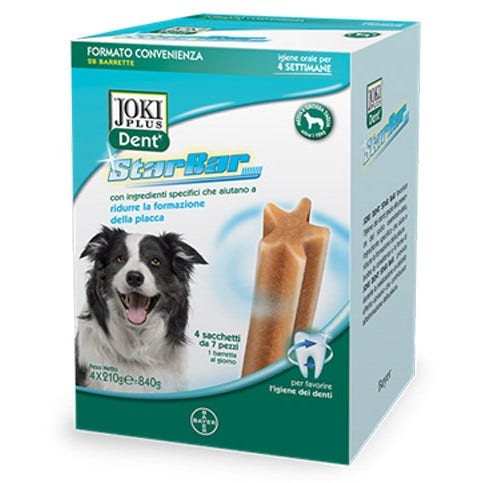 Joki Dent Starbar Barrette Igiene Dentale Cani Taglia Media/Grande 4 Sacchetti Da 210g