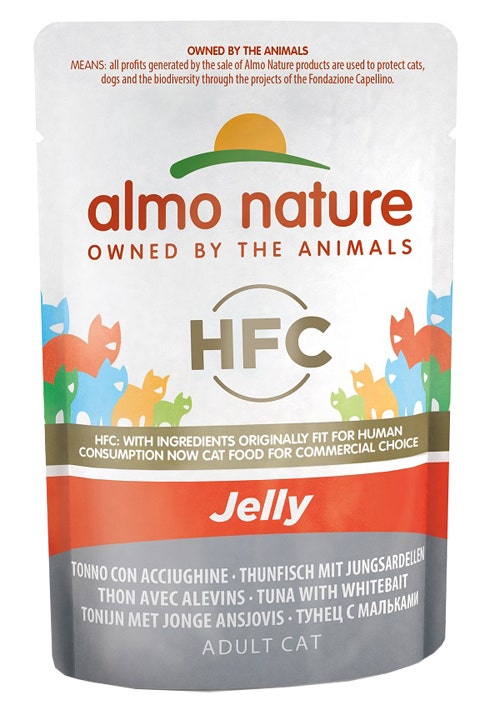 Almo Nature HCF Classic Jelly Tonno Con Acciughine Cibo Umido Per Gatti Adulti Busta 55g