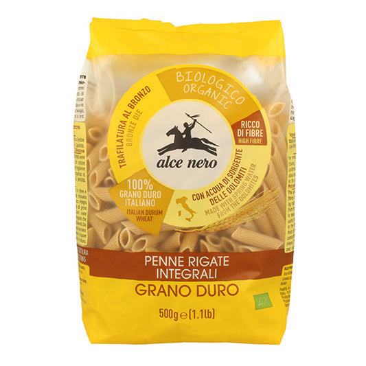 ALCE NERO Pasta Penne Rigate Integr.Bio 500g
