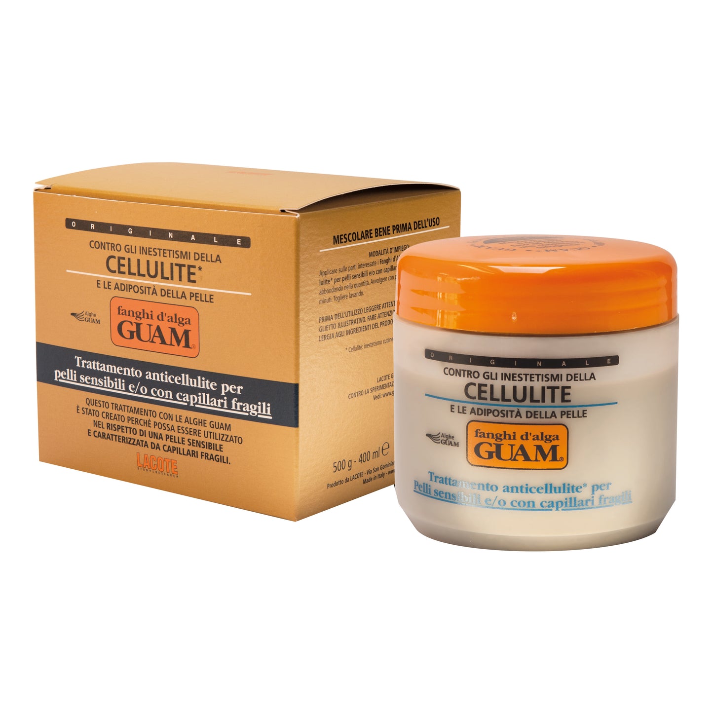 GUAM FANGHI D'ALGA ANTICELLULITE PELLE SENSIBILE CON CAPILLARI FRAGILI 500 GRAMMI