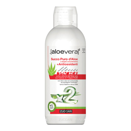 ALOEVERA2 SUCCO PURO D'ALOE A DOPPIA CONCENTRAZIONE + ANTIOSSIDANTI 1 LITRO