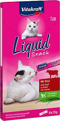 Vitakraft Liquid Snack Gusto Manzo Con Inulina Per Gatti Adulti Bustine 6x15g