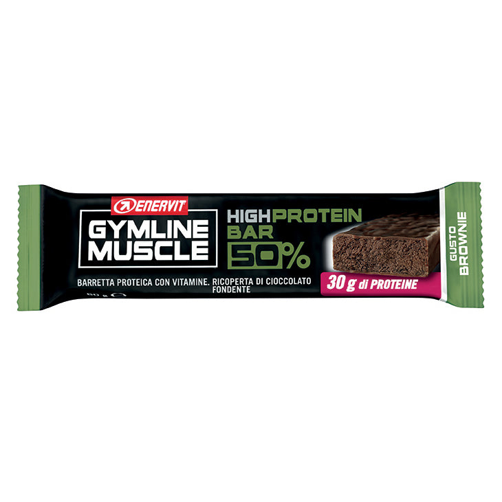 GYMLINE MUSCLE HIGH PROTEIN BARRETTA BROWNIE 50% 1 PEZZO 60 GRAMMI