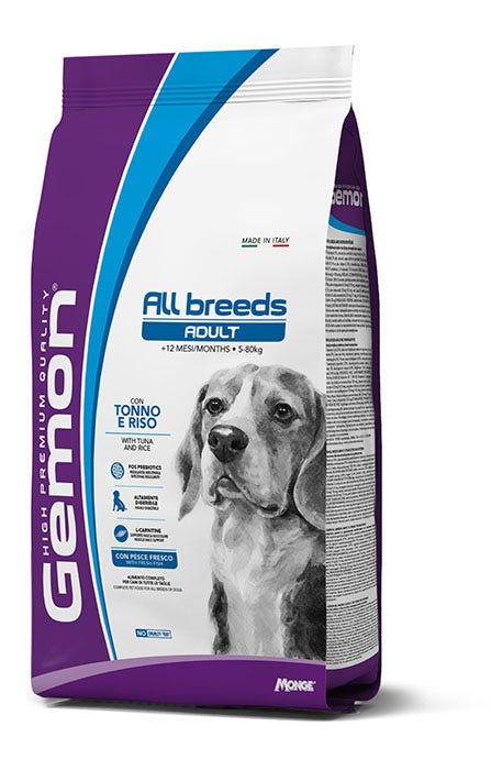 Gemon All Breeds Tonno E Riso Cibo Secco Cani Adulti Sacco 15 Kg