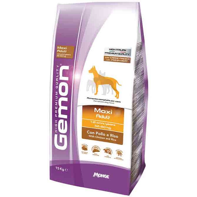 Gemon Pollo E Riso Cibo Secco Cani Adulti Taglia Grande Sacco 15 Kg