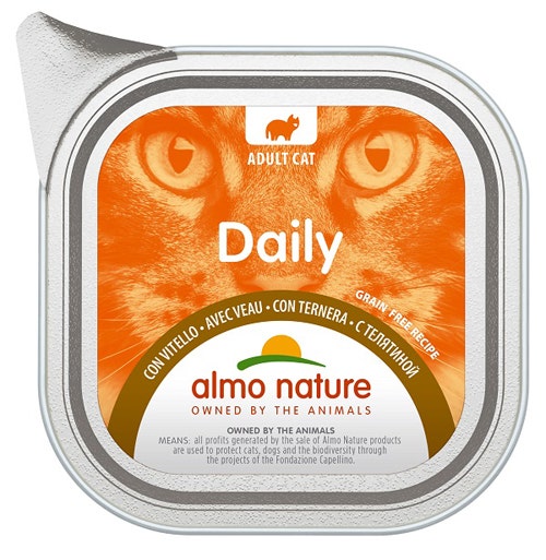 Almo Nature Daily Menu Cibo Umido Vitello Gatti Adulti Vaschetta 100g