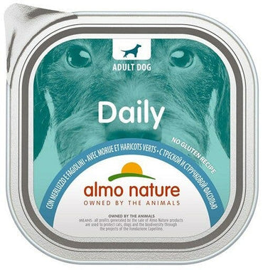 Almo Nature Daily Menu Cibo Umido Merluzzo E Fagiolini Cani Adulti Vaschetta 300g