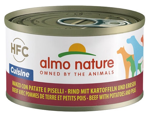Almo Nature Cuisine Cibo Umido Manzo Con Patate E Piselli Per Cani Adulti Scatoletta 95g