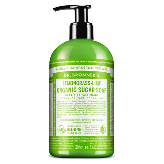 Dr. Bronner's Sapone Di Zucchero Bio Lemongrass&Lime 355ml