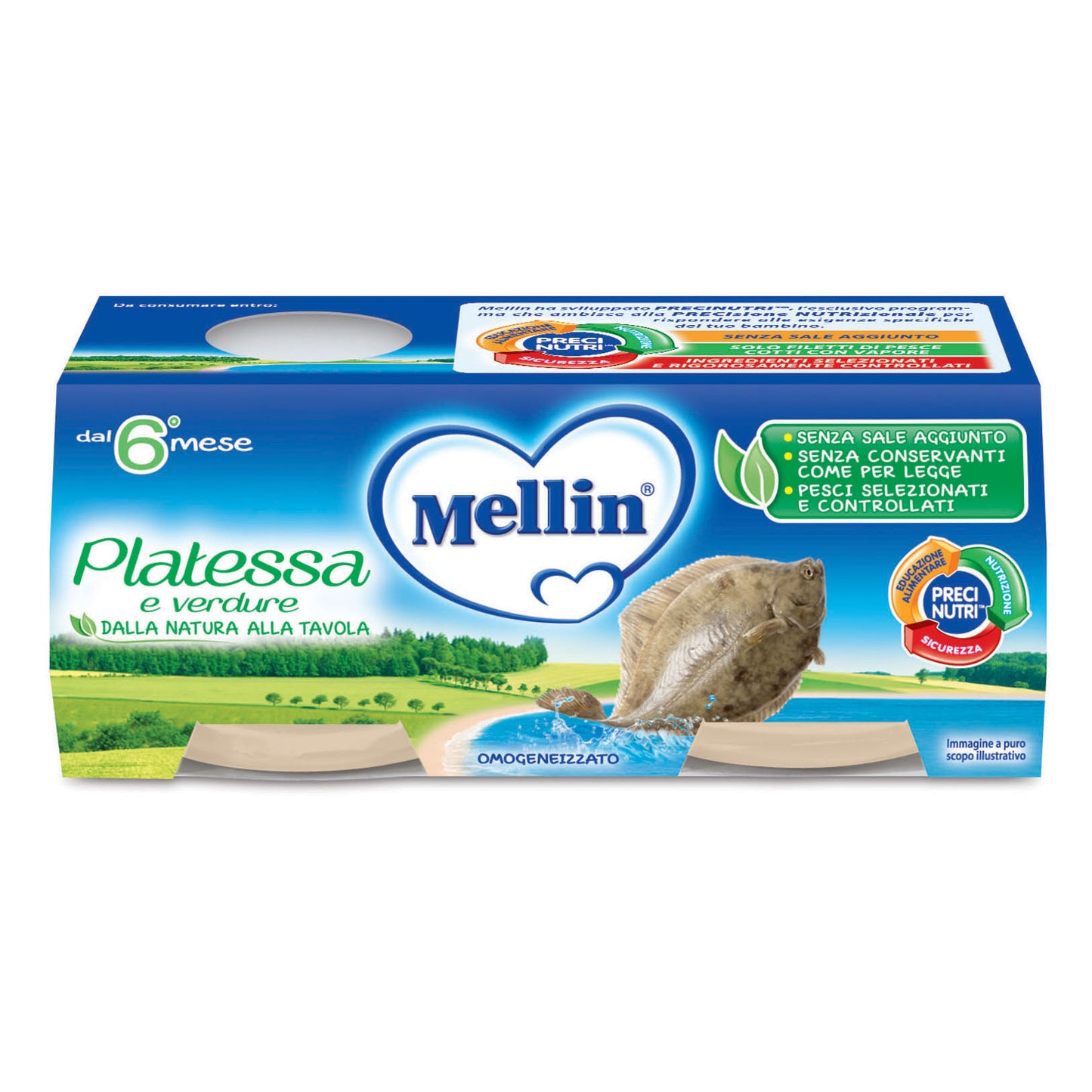 MELLIN OMOGENEIZZATO PLATESSA 2X80 GRAMMI