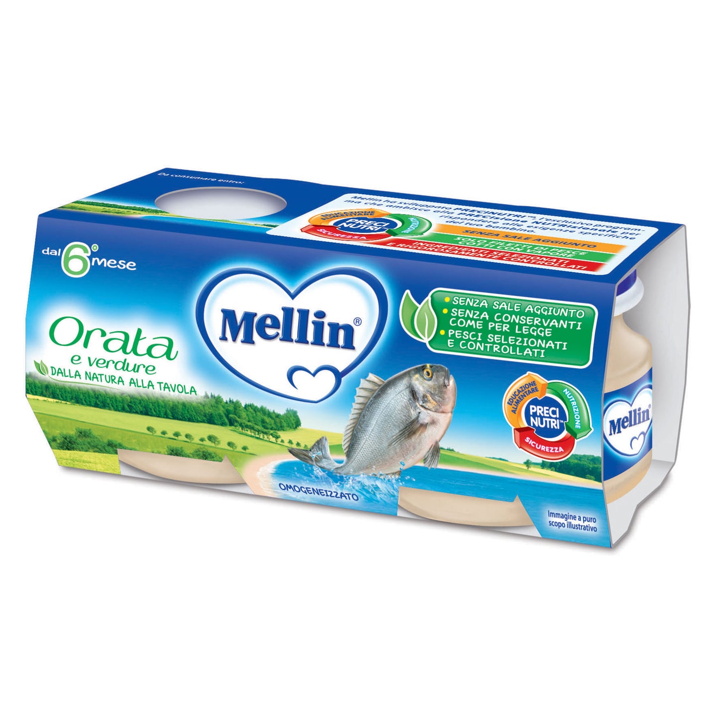 MELLIN OMOGENEIZZATO ORATA 2X80 GRAMMI
