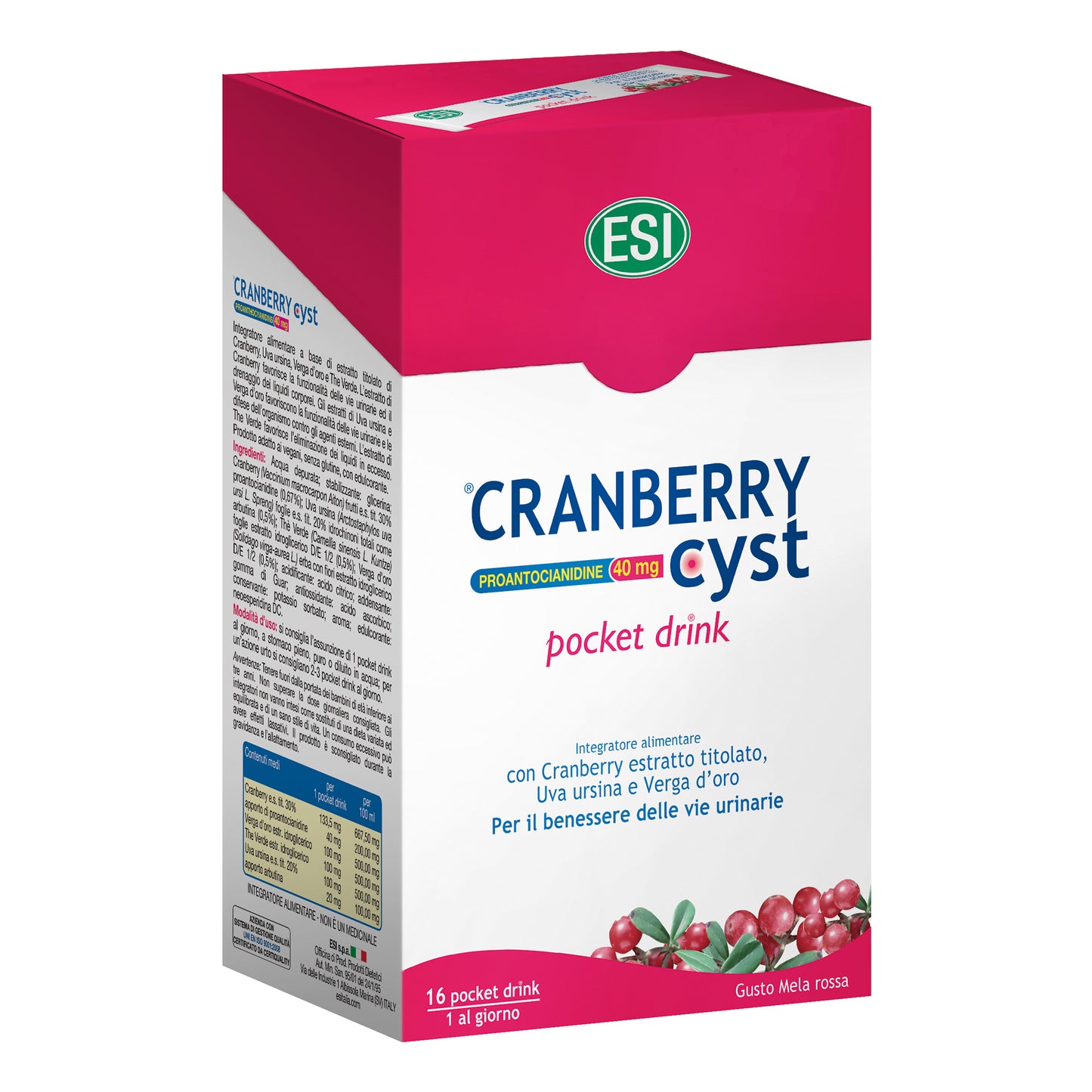 CRANBERRY CYST 16 POCKET DRINK