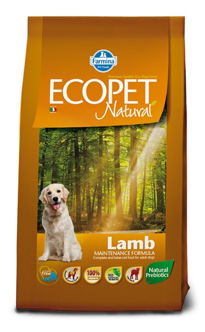 Ecopet Natural Lamb Medium Cibo Secco Per Cani Adulti Sacco 12Kg