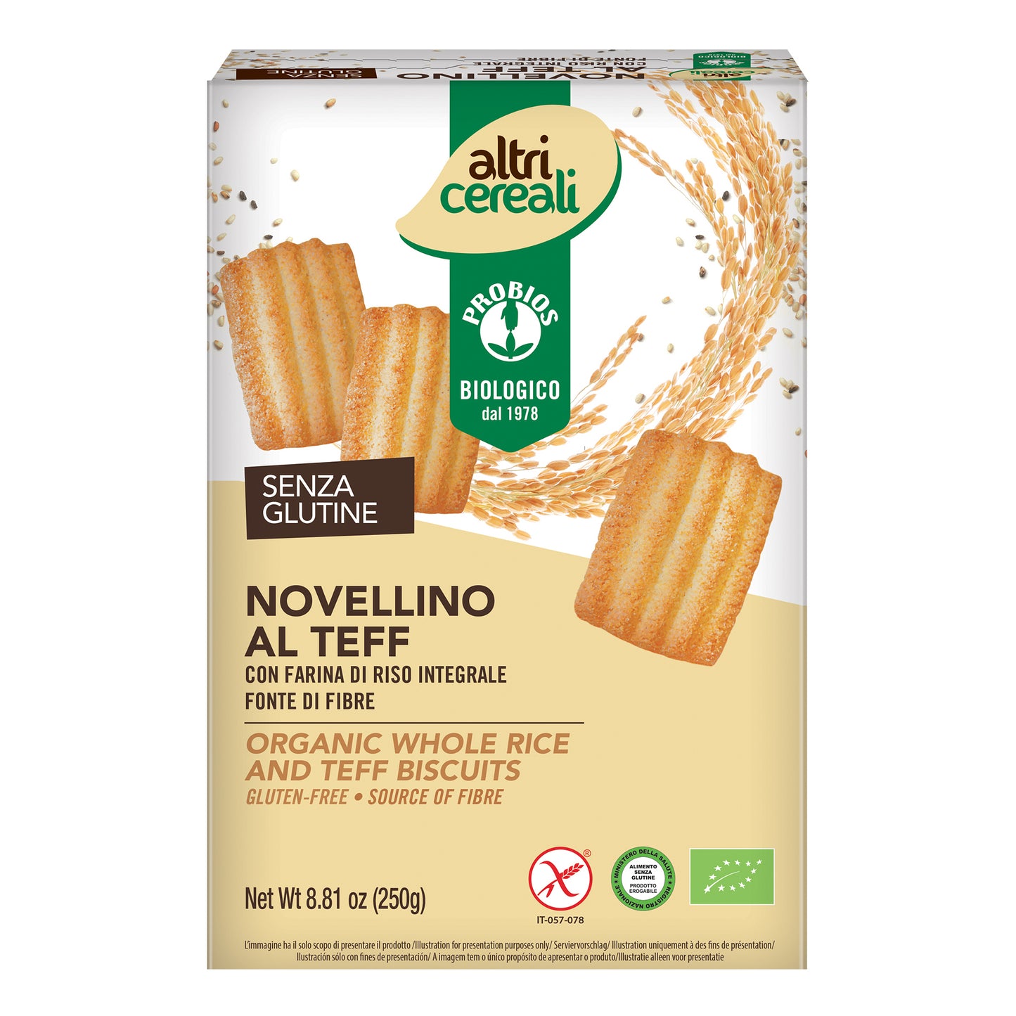 ALTRICEREALI Biscotti Novellini Teff.Riso 250g