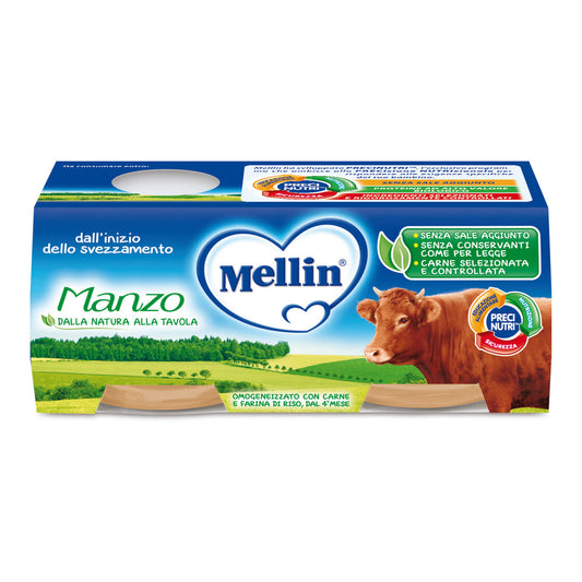 MELLIN OMOGENEIZZATO MANZO 2X80 GRAMMI