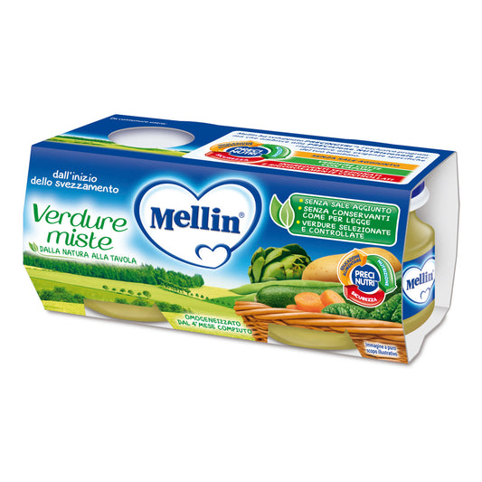 MELLIN OMOGENEIZZATO VERDURE MISTE 2X80 GRAMMI