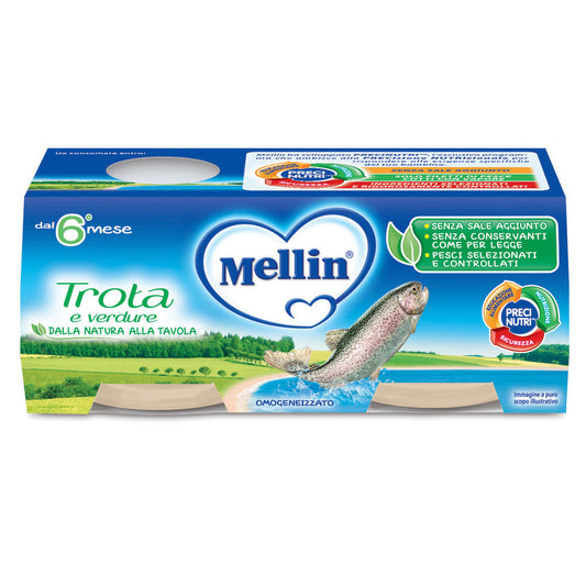 MELLIN OMOGENEIZZATO TROTA 2X80 GRAMMI