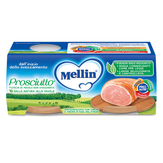 MELLIN OMOGENEIZZATO PROSCIUTTO 2X80 GRAMMI