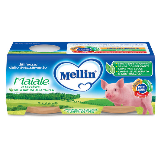 MELLIN OMOGENEIZZATO MAIALE CON VERDURE 2X80 GRAMMI