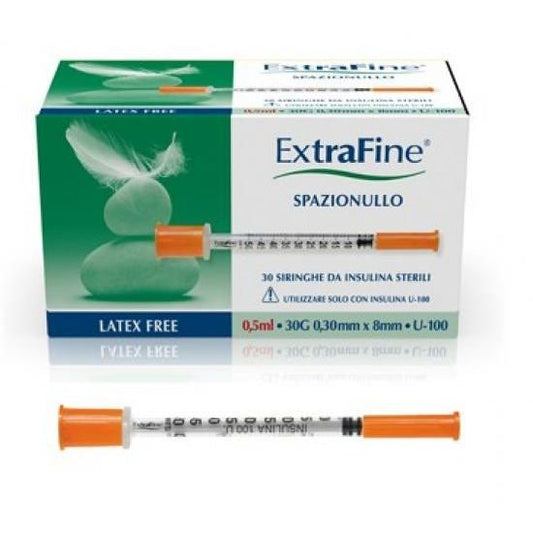 SIRINGHE INSULINA EXTRAFINE 0,5ML 100UI G30 30 PEZZI